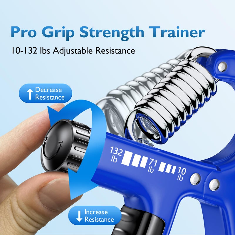 FitBeast Grip Strengthener Forearm Strengthener, Adjustable Hand Grip for Strength Training & Rehabilitation, 10-132 lbs Resistance, Ideal for Athletes and Physical Therapy (1 Piece Dark Blue) - Image 2