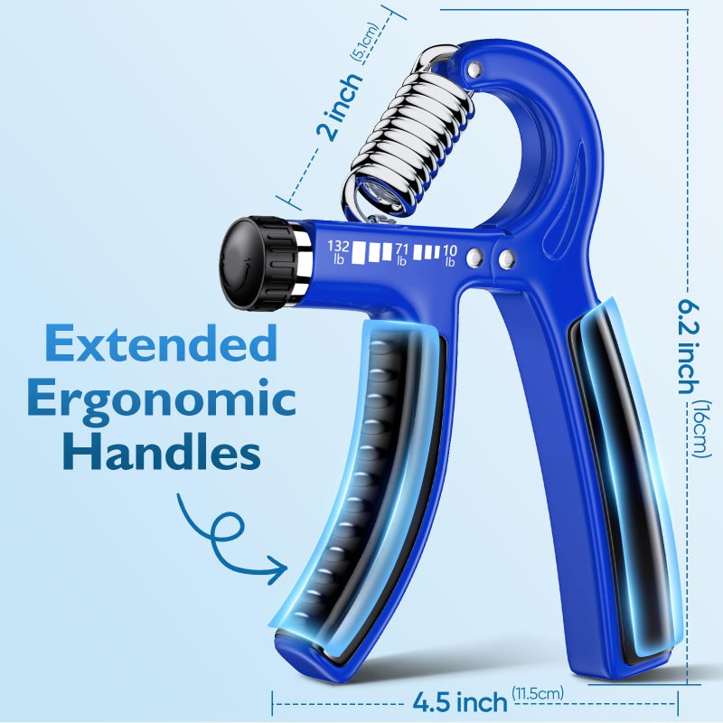 FitBeast Grip Strengthener Forearm Strengthener, Adjustable Hand Grip for Strength Training & Rehabilitation, 10-132 lbs Resistance, Ideal for Athletes and Physical Therapy (1 Piece Dark Blue) - Image 3