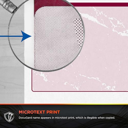 DocuGard Standard Burgundy Marble Bottom High Security Check Paper - QuickBooks & Laser/Inkjet Printer Compatible - 11 Security Features - 500 Blank Business Checks (04519) - Image 5