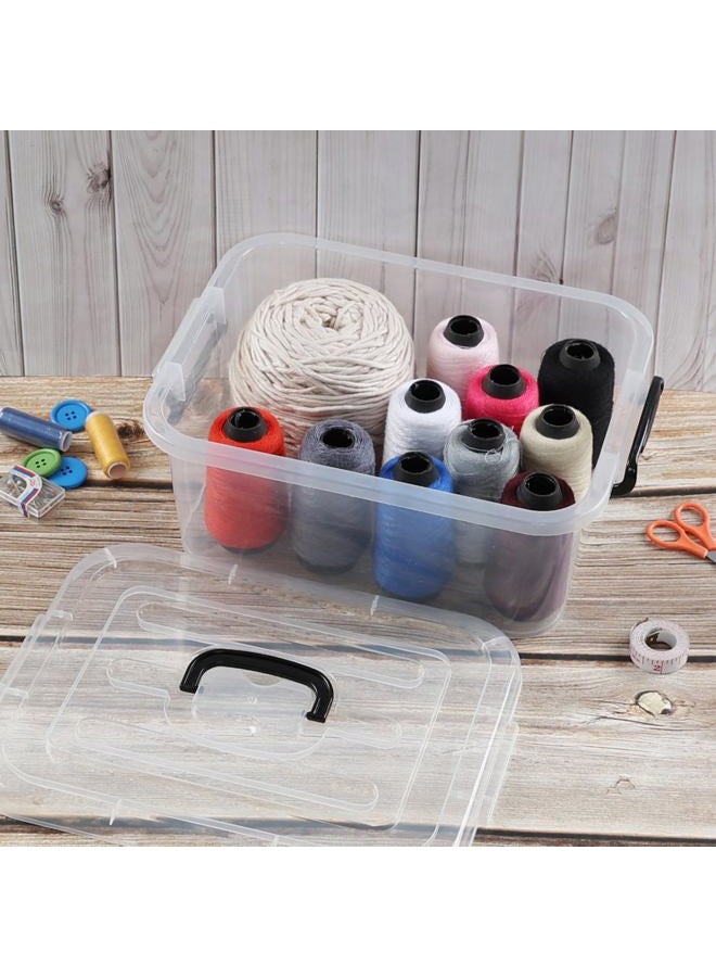 Quickquick 8 L Plastic Latching Box with Handle, Storage Latch Bins with Handles, Clear, 2 Packs - Image 5