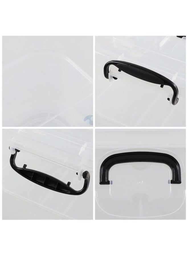 Quickquick 8 L Plastic Latching Box with Handle, Storage Latch Bins with Handles, Clear, 2 Packs - Image 3