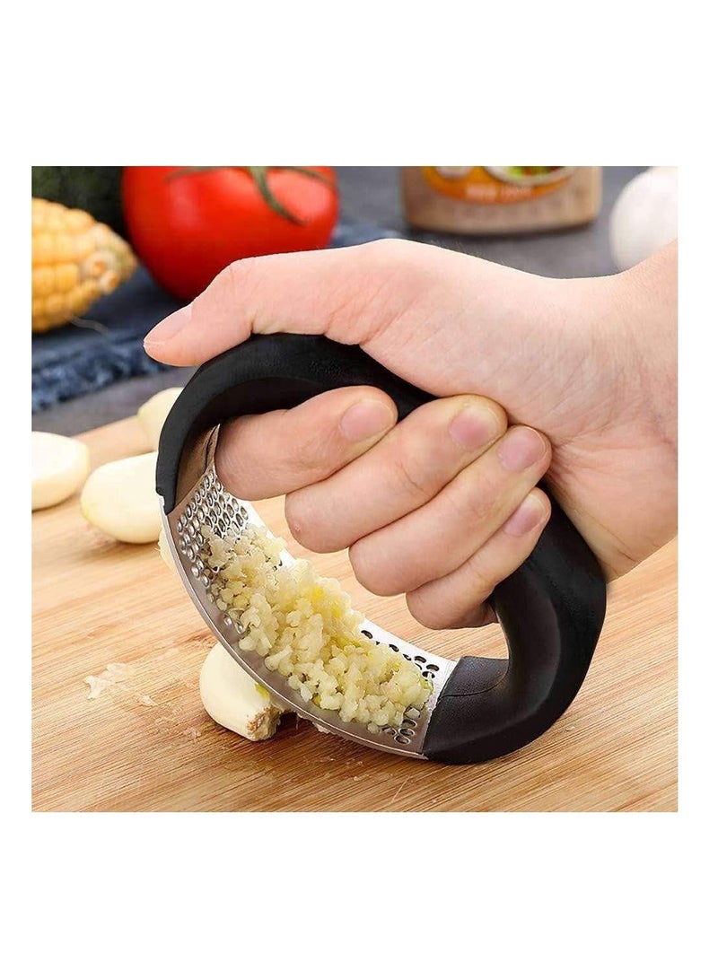 AMM Stainless Steel Garlic and Ginger Crusher Set Professional Grade Rust Proof and Easy to Clean  Enhance Your Kitchen Prep with Squeezer Peeler and Mincer Tool Set  - Image 2