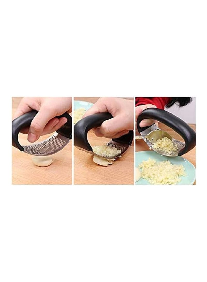 AMM Stainless Steel Garlic and Ginger Crusher Set Professional Grade Rust Proof and Easy to Clean  Enhance Your Kitchen Prep with Squeezer Peeler and Mincer Tool Set  - Image 4