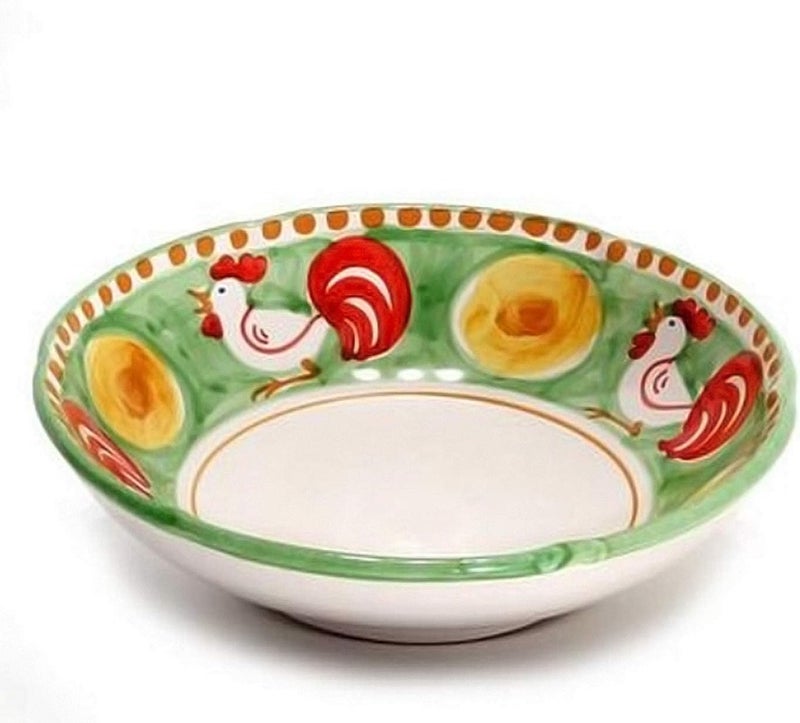 Vietri Vietri Campagna Gallina Coupe Pasta Bowl Soup Salad Spaghetti Server 875 D Earthenware Dish Green - Image 2
