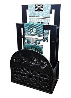 Generic Prayer Mat (Rug) || Prayer Corner || Elegant Organizer for Prayer Corner at Home or Office || Living Room, Bedroom or Office || Decorative Stand for Living Room Bedroom Entryway (Black)  - Image 1