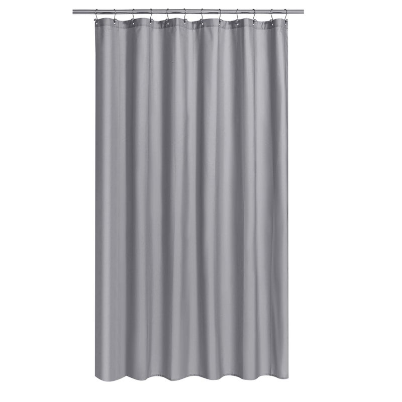 NY HOME Fabric Shower Curtain or Liner Extra Long 72 x 84 Inches  Hotel Quality Machine Washable  Gray 72x84