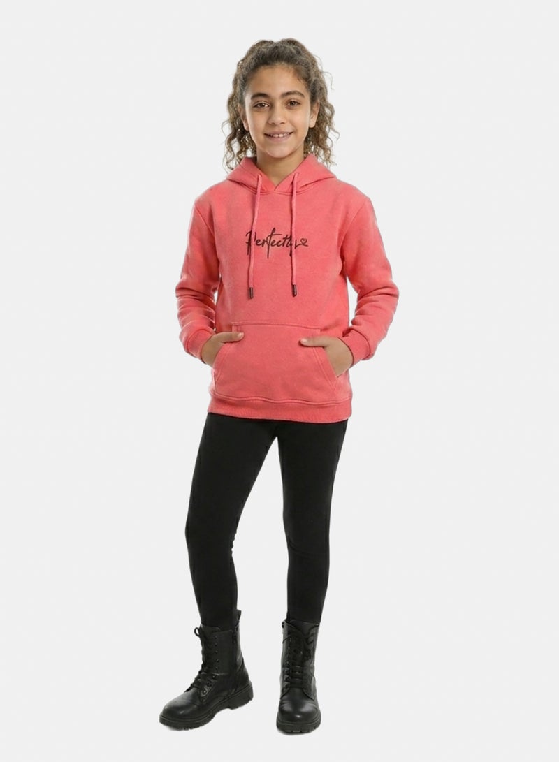 Andora Printed Long Sleeves Hoodie - Fuchsia - Image 2
