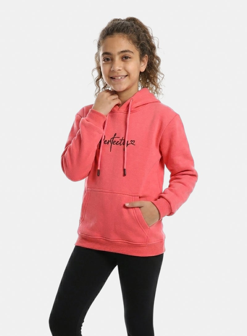Andora Printed Long Sleeves Hoodie - Fuchsia - Image 1