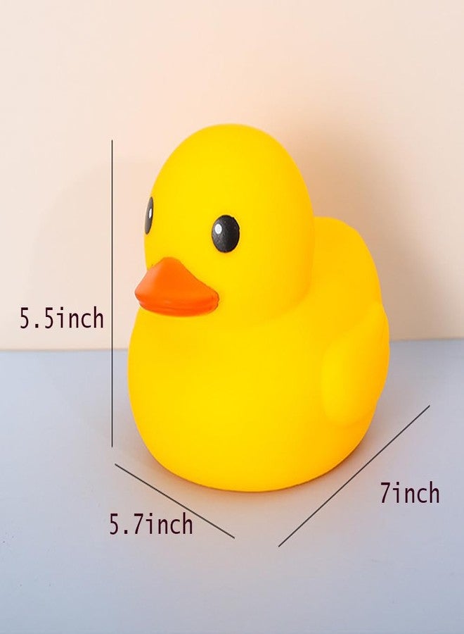 Yhobulis No Hole Huge Yellow Rubber Ducks Waterproof Bath Duck Toys for Toddlers Boys Girls,Mold Free Large Ducks Baby Shower Duck Decorations Party Favors (Large 7.1''-1pcs) - Image 3
