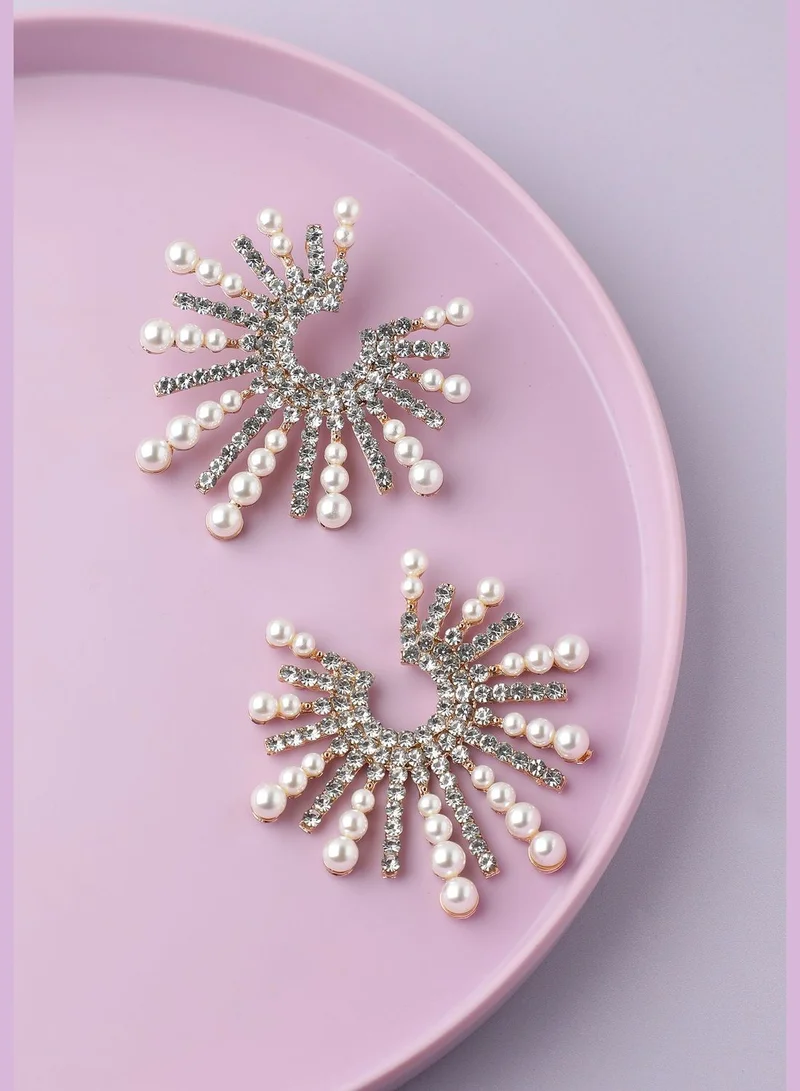 DeFacto Gold Plated Party Designer Stone Stud For Women