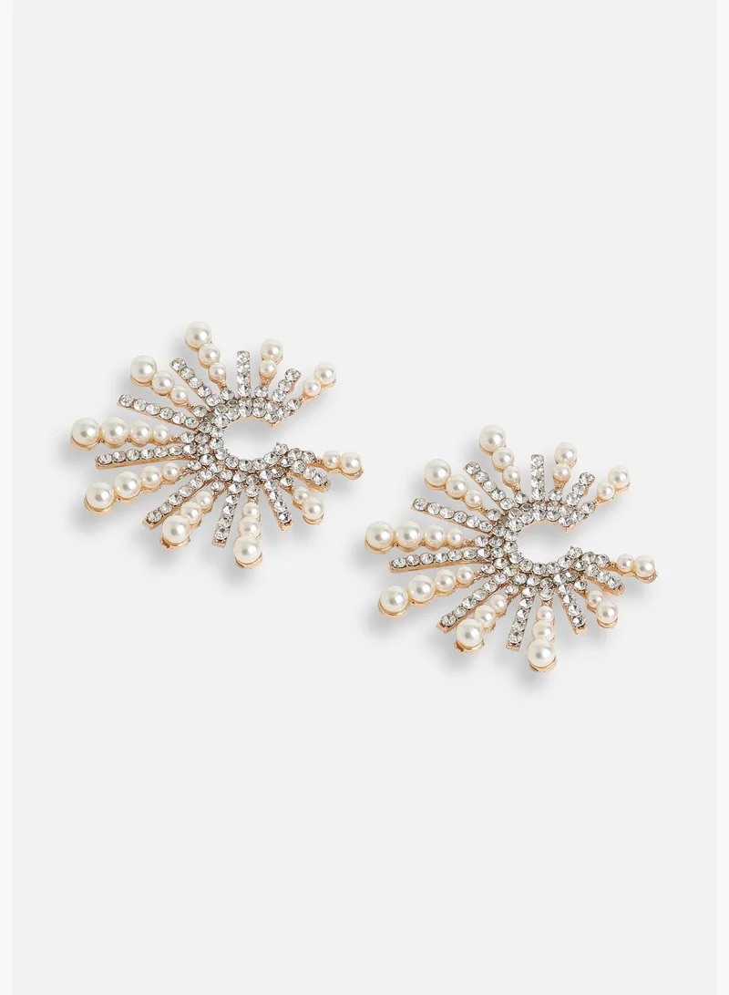 DeFacto Gold Plated Party Designer Stone Stud For Women