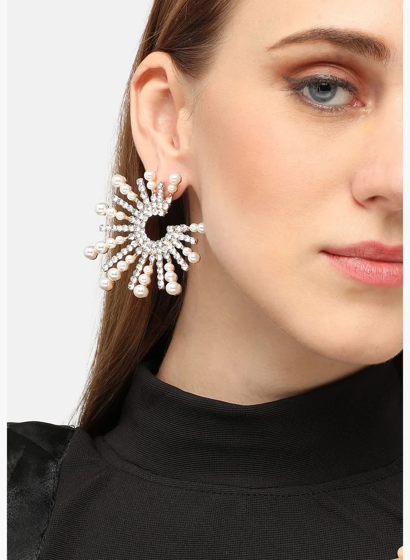 DeFacto Gold Plated Party Designer Stone Stud For Women