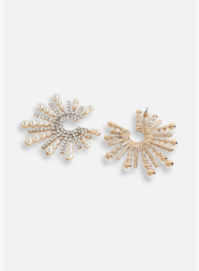 DeFacto Gold Plated Party Designer Stone Stud For Women