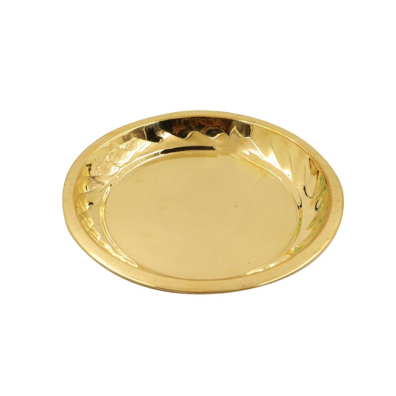 Putrika Traditional Handcrafted Brass Puja Pooja Thali Arati Arathi Arthi Arti Arathi Bartan Thambulam PlateBobby Plate Pack of 4 XXLarge - Image 2
