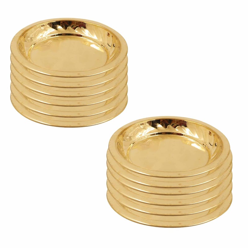 Putrika Traditional Handcrafted Brass Puja Pooja Thali Arati Arathi Arthi Arti Arathi Bartan Thambulam PlateBobby Plate Pack of 4 XXLarge - Image 1