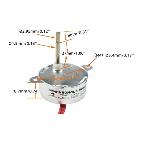 CHANCS Synchronous Motor TYC-40 AC 12V 5RPM CW/CCW Flat Shaft 35MM for Fiber Optic Light Christmas Ornamen - Image 3