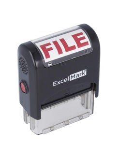 ExcelMark Celmark Selfinking Rubber Office Stamp Red Ink  - Image 1