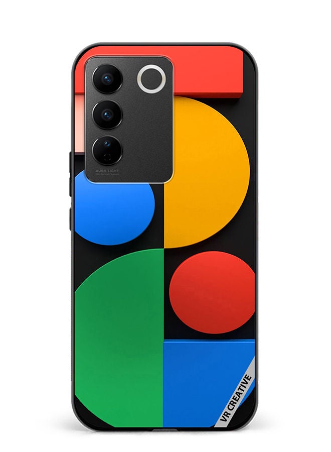 VR CREATIVE Protective Case Cover For Vivo V27e Abstract Design Multicolour - Image 1