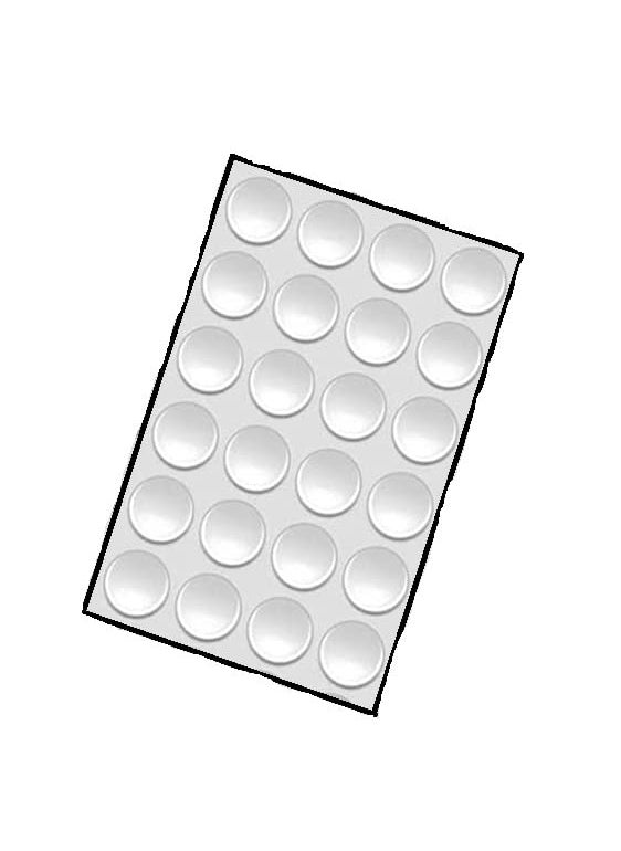 AASTIK SALES AASTIK SALES Round Adhesive Silica Gel Bumpers Door Cabinet Drawer Safety Stopper Mute Buffer 3x8 mm Clear Set of 24 Pieces  - Image 1