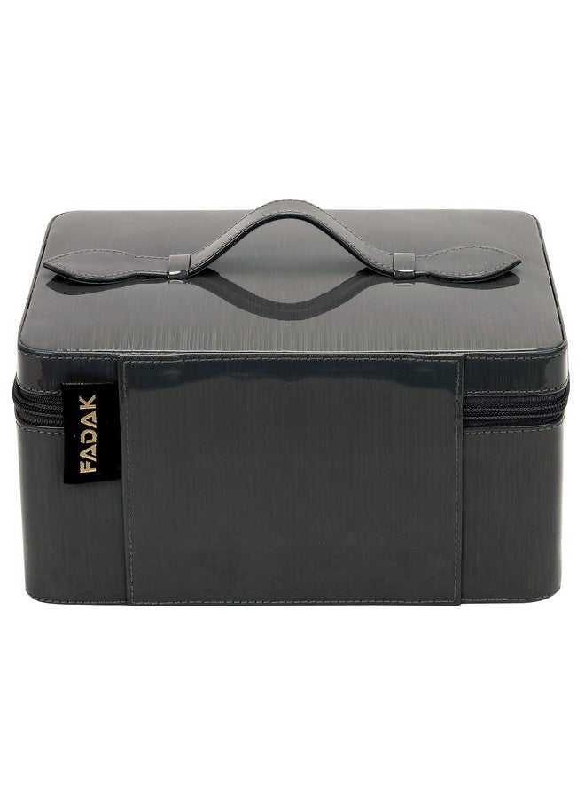 fadak Vanity Organiser for Women Makeup Box for All Cosmetic and Jewellery Item with PU (Black) - Image 2