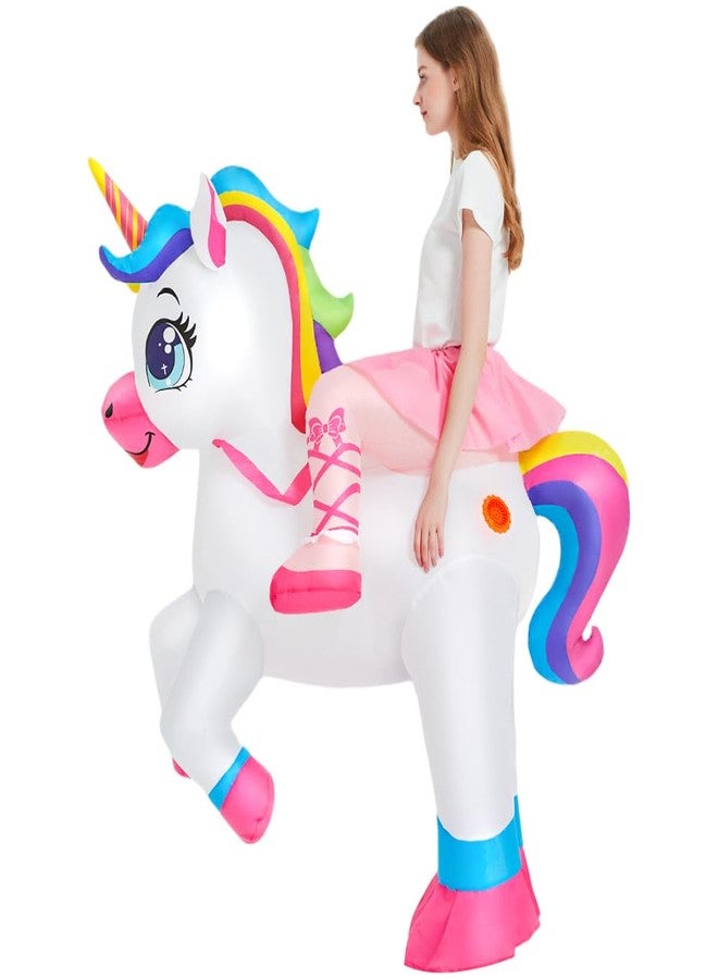 KOOY Inflatable Unicorn Costume Adult, Inflatable Costumes Women, Blow up Ride on Unicorn Costume for Women/Girls, Party Halloween Costumes - Image 3