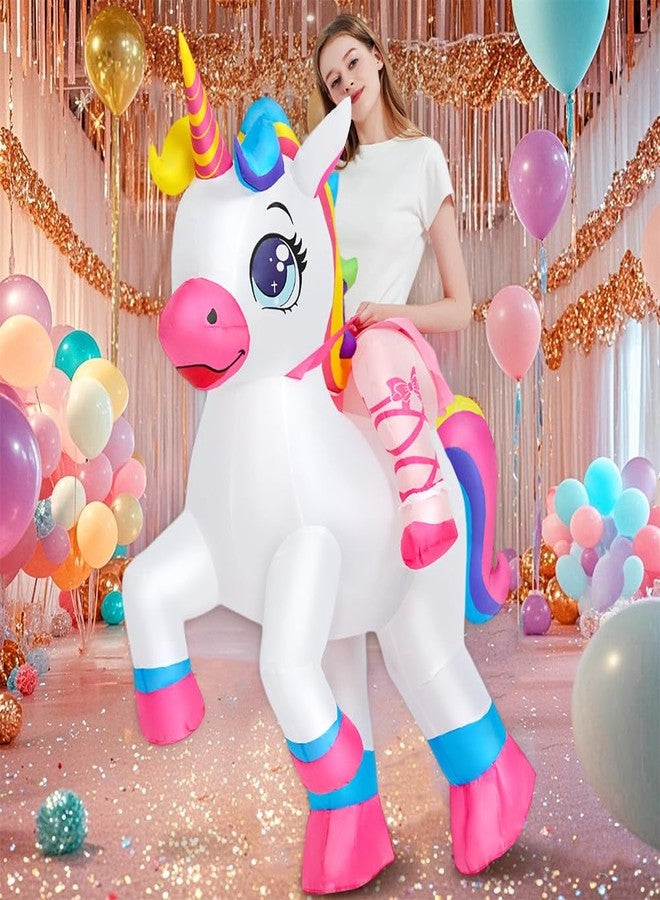 KOOY Inflatable Unicorn Costume Adult, Inflatable Costumes Women, Blow up Ride on Unicorn Costume for Women/Girls, Party Halloween Costumes - Image 5