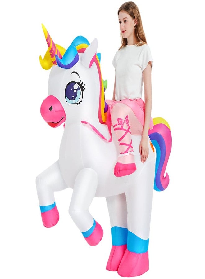 KOOY Inflatable Unicorn Costume Adult, Inflatable Costumes Women, Blow up Ride on Unicorn Costume for Women/Girls, Party Halloween Costumes - Image 2