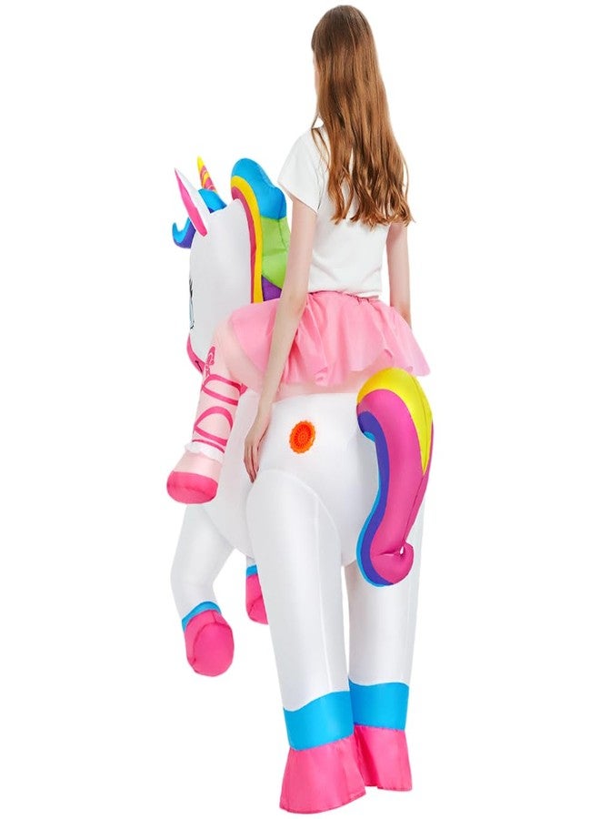 KOOY Inflatable Unicorn Costume Adult, Inflatable Costumes Women, Blow up Ride on Unicorn Costume for Women/Girls, Party Halloween Costumes - Image 4