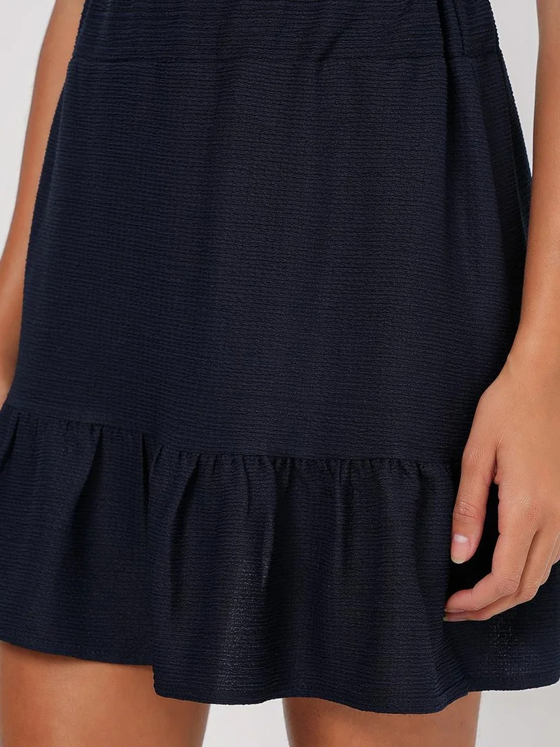 BIG DART BDART Textured Mini Knit Skirt with Ruffle Detail