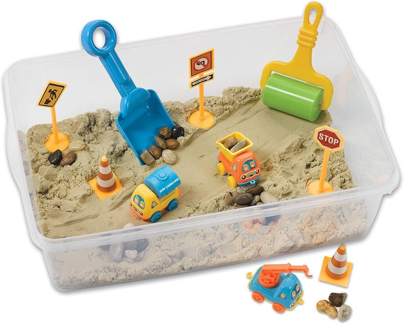 Creativity for Kids Sensory Bin: Construction Zone Playset - Preschool Learning Activities, Excavator Toys for Boys Ages 3-5+, Outdoor Toys and Gifts for Kids - Image 4