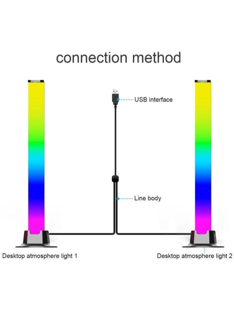 Prime - Desktop Atmosphere Light Smart LED Light Bars with Music Sync Bluetooth App & Remote Control, RGB Smart Flow Lights with Various Scene Modes and Music Modes for Gaming Lights, TV Backlight - Image 1