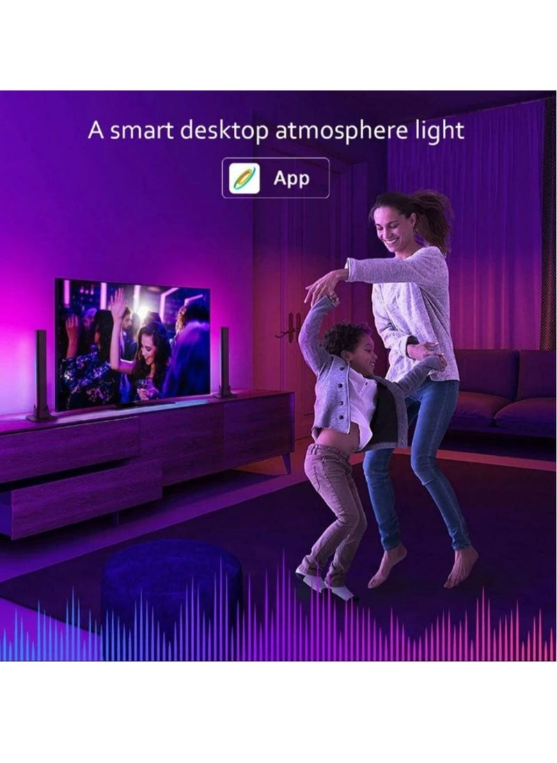 Prime - Desktop Atmosphere Light Smart LED Light Bars with Music Sync Bluetooth App & Remote Control, RGB Smart Flow Lights with Various Scene Modes and Music Modes for Gaming Lights, TV Backlight - Image 1