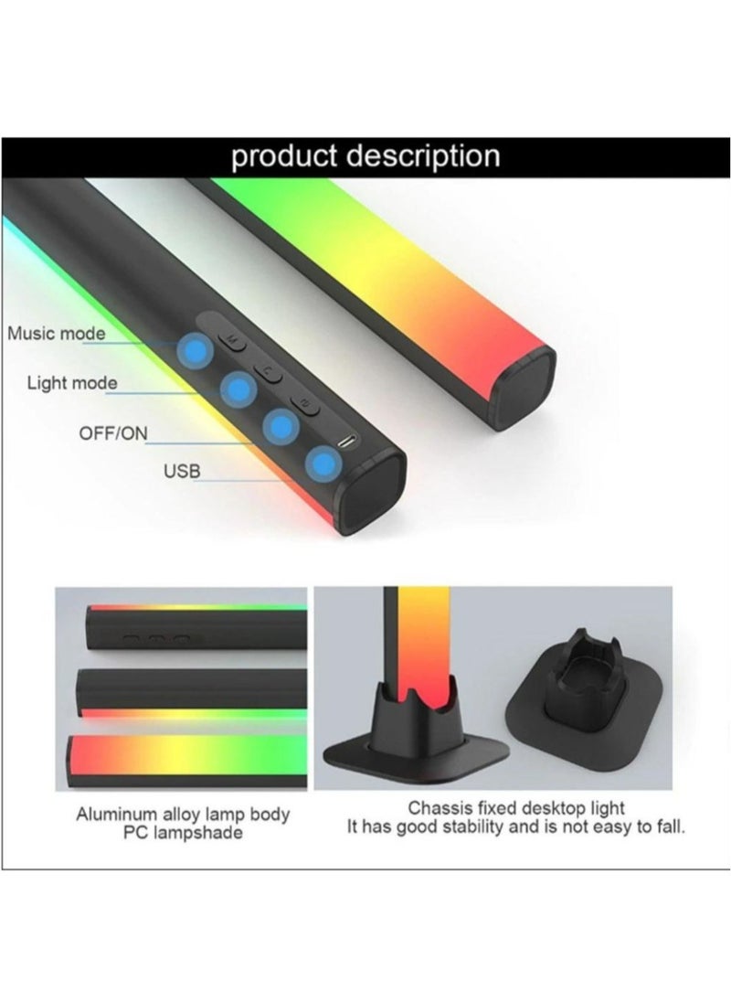 Prime - Desktop Atmosphere Light Smart LED Light Bars with Music Sync Bluetooth App & Remote Control, RGB Smart Flow Lights with Various Scene Modes and Music Modes for Gaming Lights, TV Backlight - Image 1