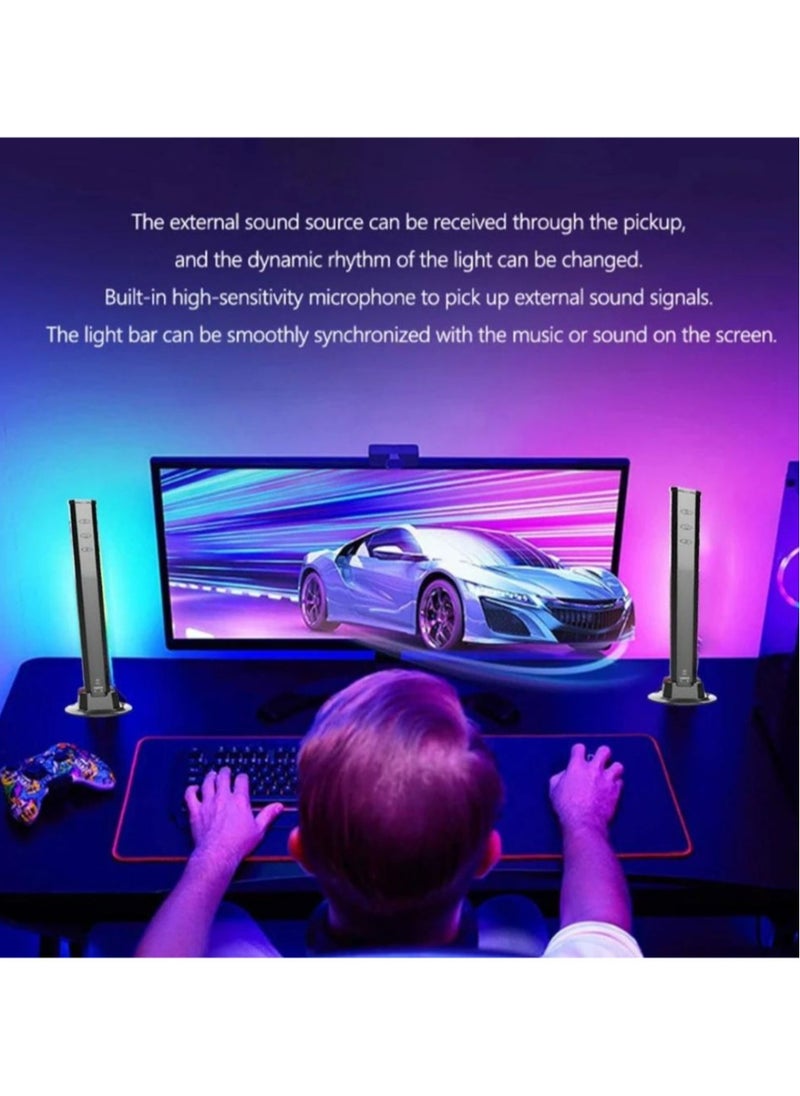 Prime - Desktop Atmosphere Light Smart LED Light Bars with Music Sync Bluetooth App & Remote Control, RGB Smart Flow Lights with Various Scene Modes and Music Modes for Gaming Lights, TV Backlight - Image 1