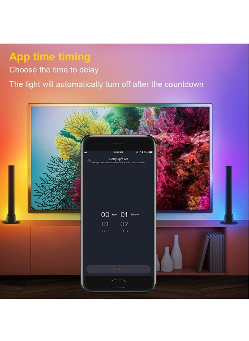 Prime - Desktop Atmosphere Light Smart LED Light Bars with Music Sync Bluetooth App & Remote Control, RGB Smart Flow Lights with Various Scene Modes and Music Modes for Gaming Lights, TV Backlight - Image 1