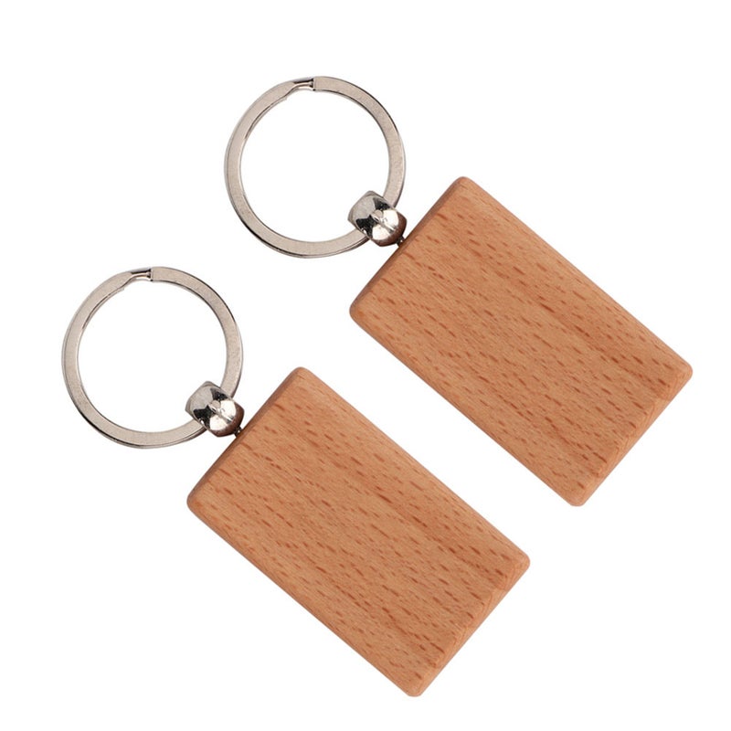 10PCS Beech Wood Key Chain Key Tags Keychains DIY Clothing Bag Decoration - Image 5