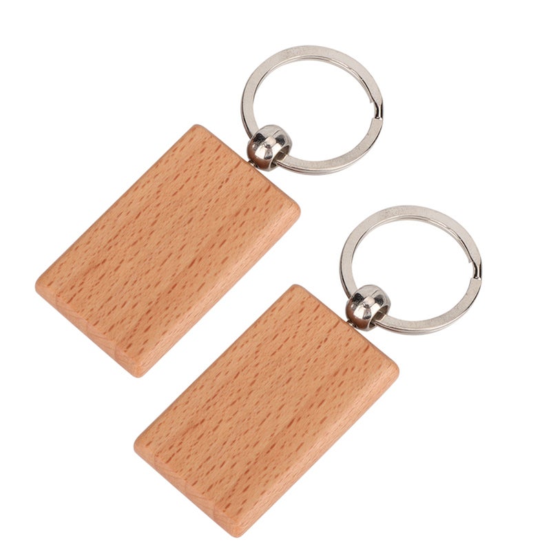 10PCS Beech Wood Key Chain Key Tags Keychains DIY Clothing Bag Decoration - Image 3