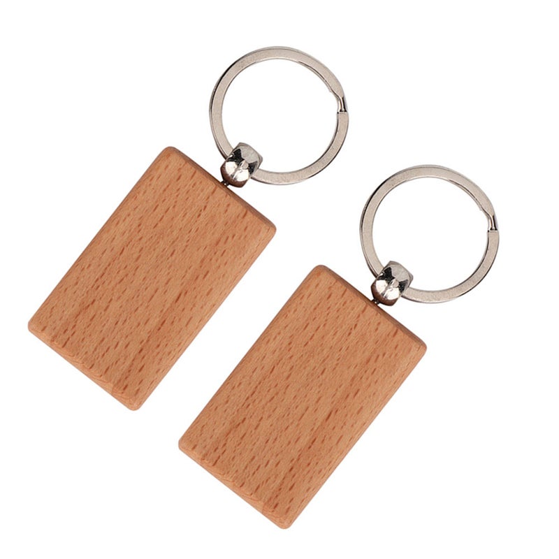10PCS Beech Wood Key Chain Key Tags Keychains DIY Clothing Bag Decoration - Image 4