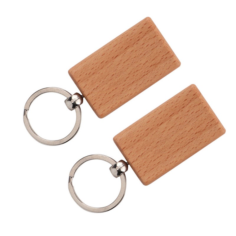 10PCS Beech Wood Key Chain Key Tags Keychains DIY Clothing Bag Decoration - Image 2