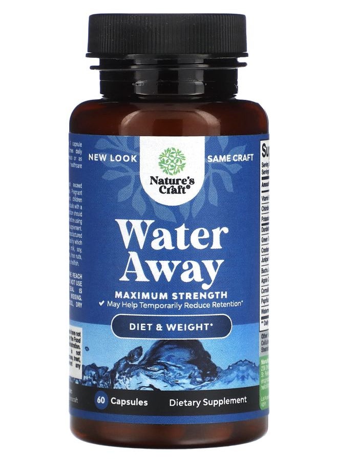 Nature's Craft Water Away Maximum Strength 60 Capsules 