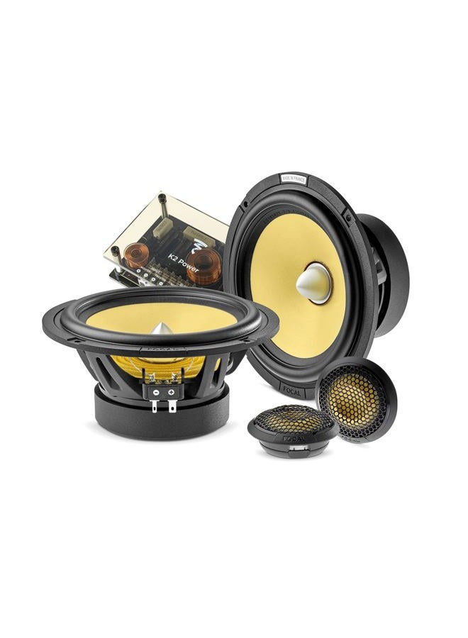 Focal ES165K2E 16.5 cm Component Car Speaker System, 2-Way, Yellow Aramid Fibre Cone - Image 1