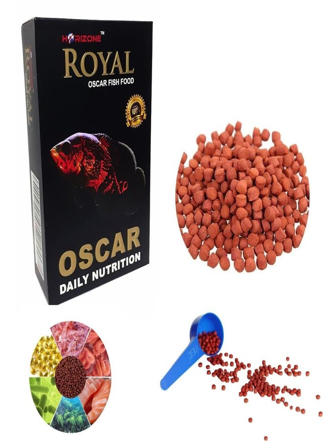KSH STORE متجر KSH ® طعام أسماك هوريزون رويال أوسكار، تركيبة تغذية يومية ممتازة، عبوة 100 غرام، نكهة طبيعية مع محسن لون، وجبة سمك غنية بالبروتين - Image 4