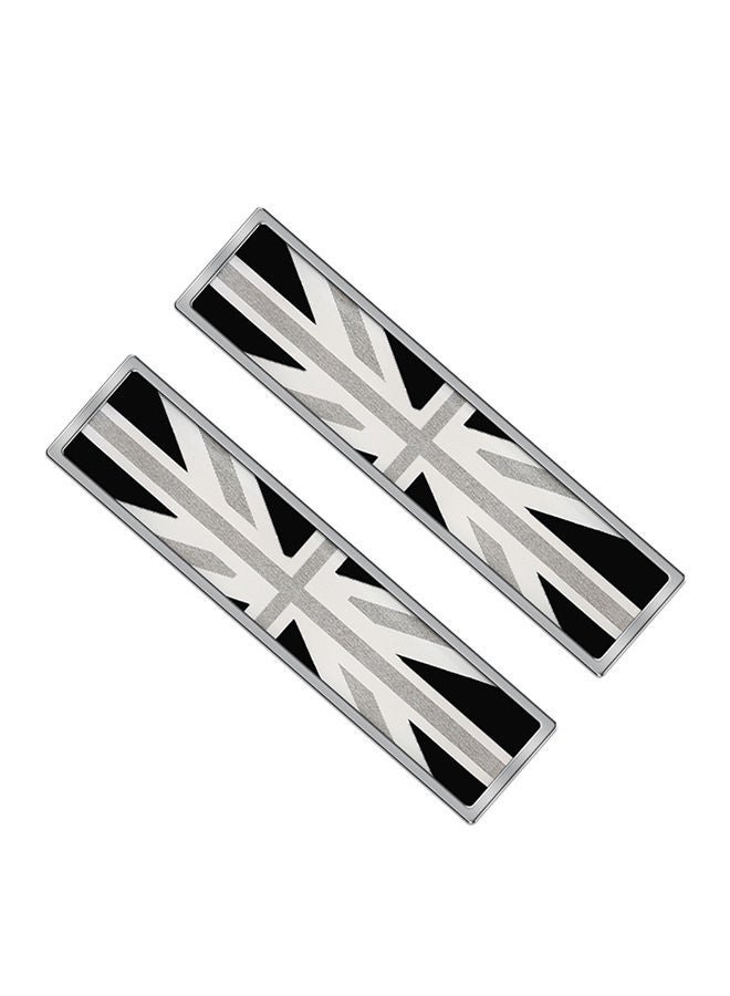 نيبمينينت مجموعة ملصقات عصرية لتزيين السيارة بتصميم مستطيل بنمط علم المملكة المتحدة باللون الأسود من قطعتين