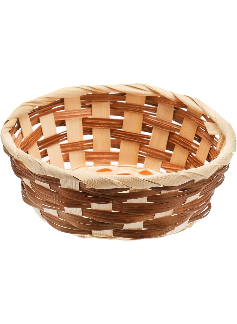 Cobest Round Gift Baskets,12 Pack Wicker Hamper Basket, Woven Bread Baskets for Serving Small Gift, Food Serving Baskets, Food Storage Basket for Kitchen Restaurant Display Decor - Image 2