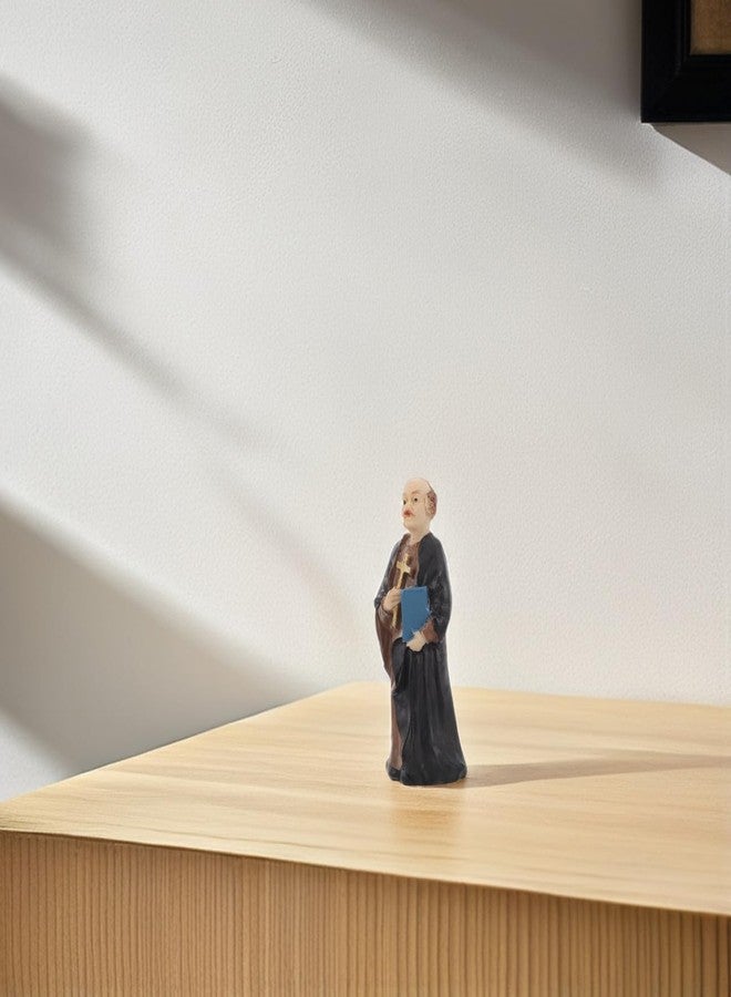 هيموتون تمثال كاهن صغير من هيموتون، مصنوع بدقة من الراتنج، مناسب لتزيين الكنائس والمنازل، منحوتة مصغرة مثالية لطاولات الرمل والمناظر الطبيعية المصغرة، قطعة فنية دينية قابلة للجمع - Image 3