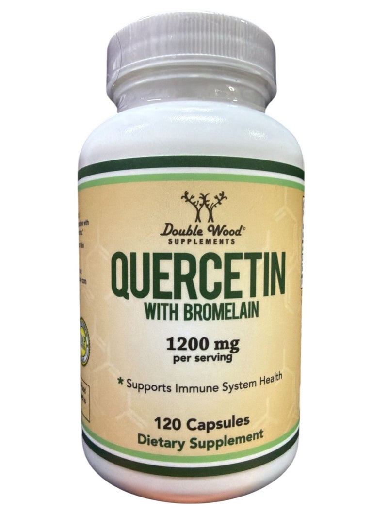 Double Wood Supplements كويرسيتين مع بروميلين 1200 ملغ، 120 كبسولة - إمداد لمدة شهرين (منشط أيض AMPK قوي) دعم شامل لجهاز المناعة بواسطة - Image 1