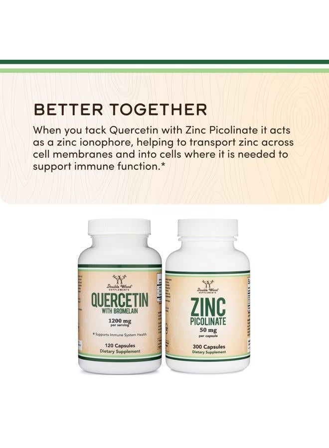 Double Wood Supplements كويرسيتين مع بروميلين 1200 ملغ، 120 كبسولة - إمداد لمدة شهرين (منشط أيض AMPK قوي) دعم شامل لجهاز المناعة بواسطة - Image 3