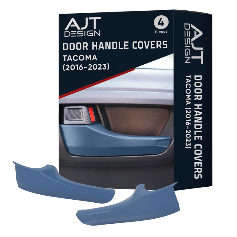 AJT DESIGN Car Door Handle Cover Compatible with Toyota Tacoma 20162023 ABS Plastic Interior Trim Chrome Delete Tacoma Door Handle Cover Made in USA Pack of 4 Front Back Cavalary Blue - Image 2