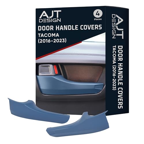 AJT DESIGN Car Door Handle Cover Compatible with Toyota Tacoma 20162023 ABS Plastic Interior Trim Chrome Delete Tacoma Door Handle Cover Made in USA Pack of 4 Front Back Cavalary Blue - Image 1