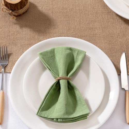 MLMW Sage Green Cloth Napkins Set of 6 Cotton Linen Spring Napkins Cloth Bulk Washable Dinner Napkins 16"×16" for Wedding Baby Bridal Shower Birthday Garden Party Table Decor - Image 5